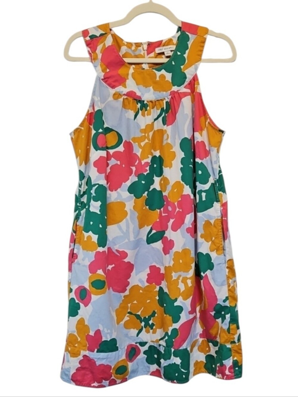 Free Assembly Floral Sleeveless 100% Cotton Shift Dress - Size Large